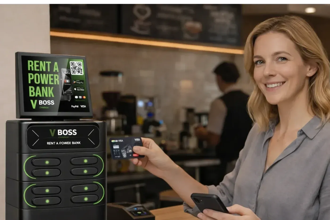 VBoss 12 VBoss charging station in use