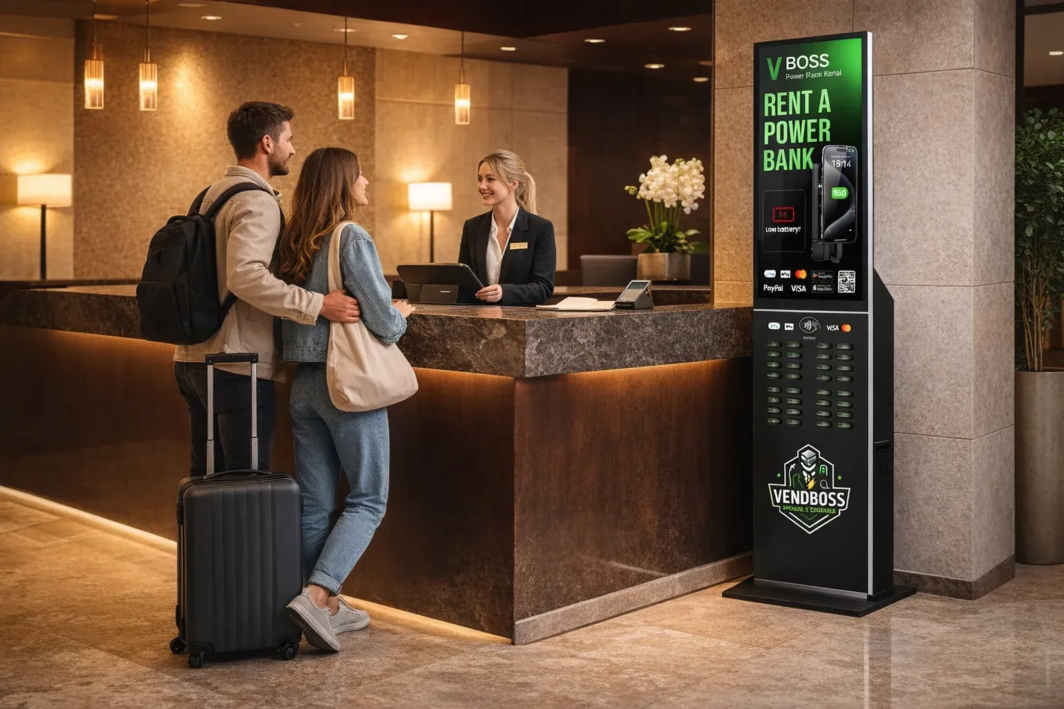 VBoss charging station at a hotels & hospitality venue
